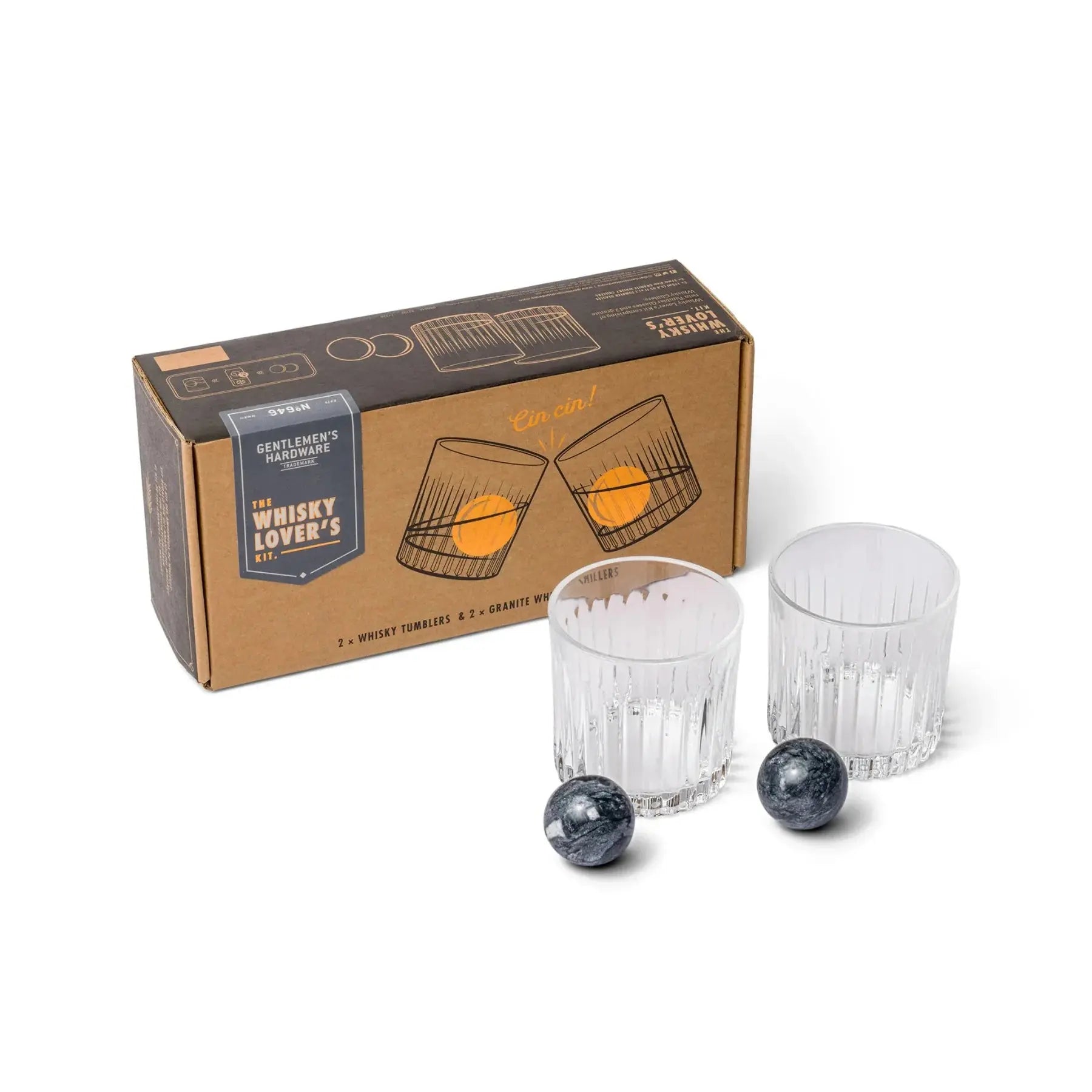 Whiskey Tumbler and Stones Set με 2 ποτήρια και πέτρες γρανίτη - Phos & Gaia