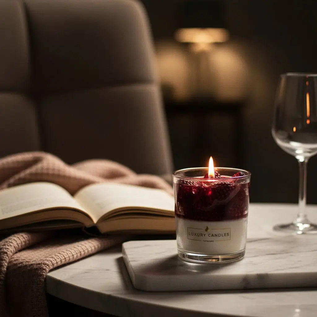 Αρωματικό Κερί Raspberry Cheesecake | Χειροποίητο με Άρωμα Cheesecake Phos & Gaia