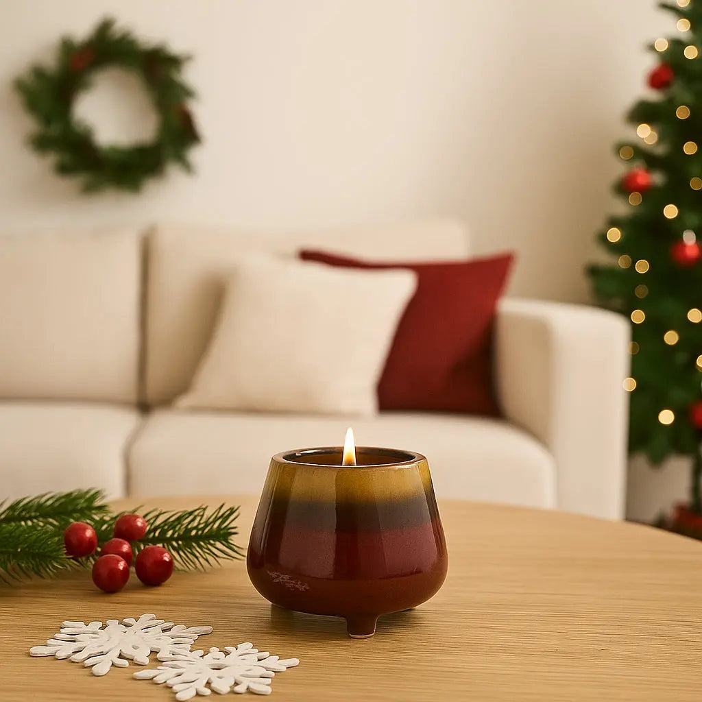 Αρωματικό Κερί Homely | Σε Κεραμικό Σκεύος με Άρωμα Βανίλια-Καραμέλα Phos & Gaia