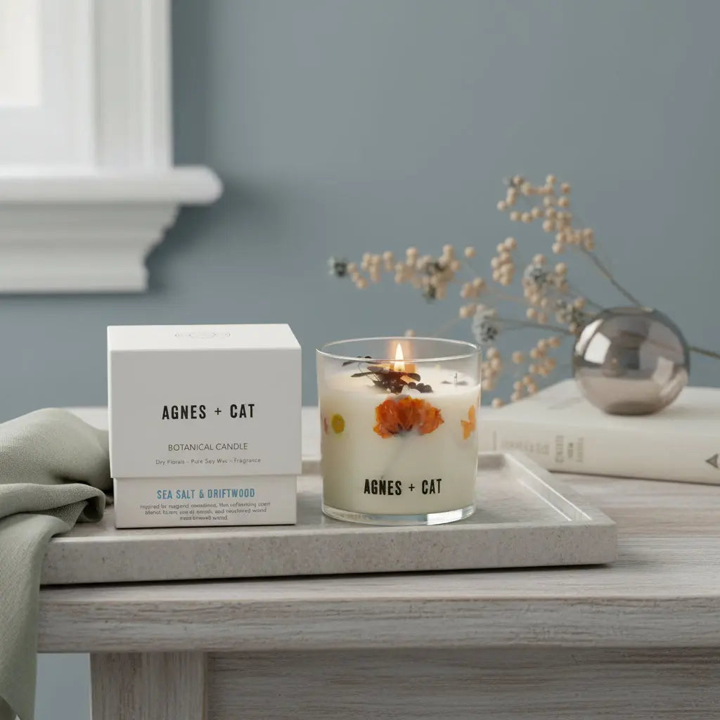 Αρωματικό Κερί Agnes & Cat | Mε Ξύλινο Φυτίλι Phos & Gaia