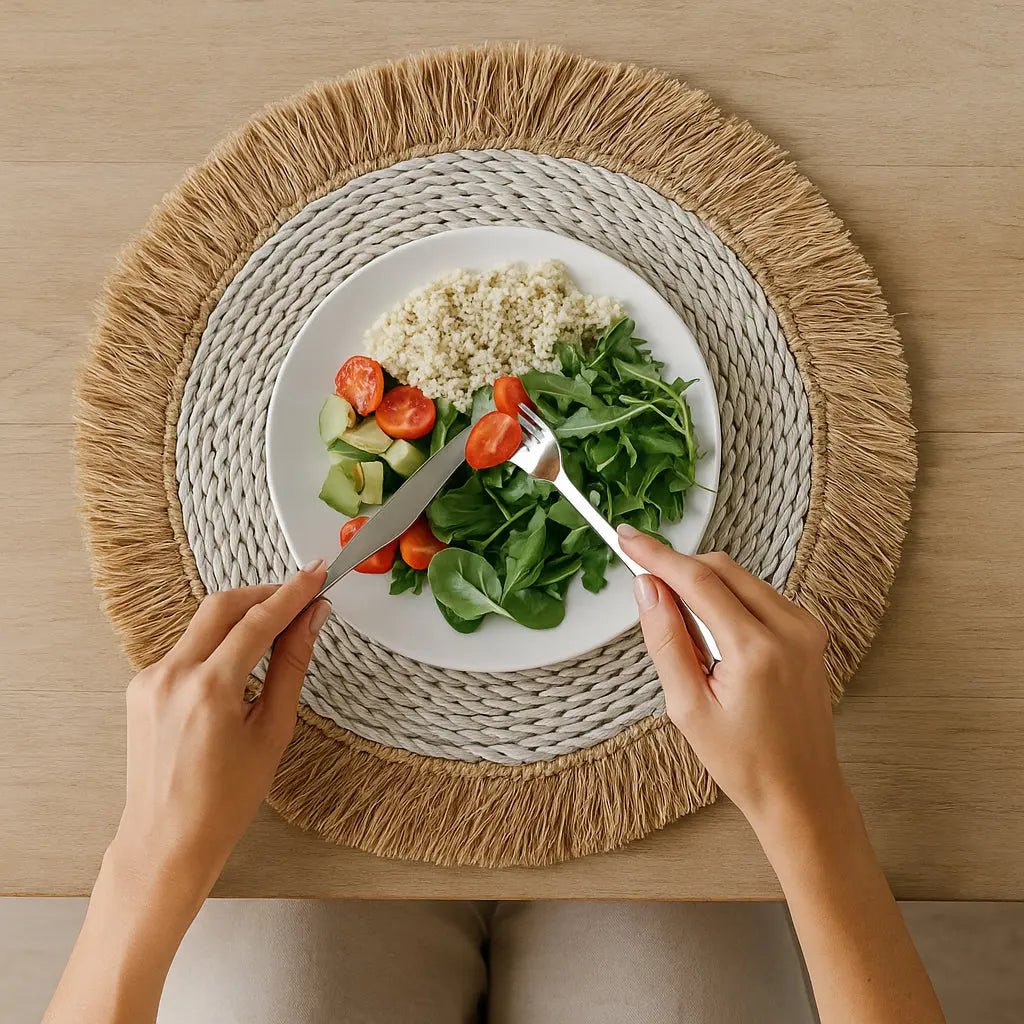 Στρογγυλό Σουπλά Boho | Χειροποίητο από Φυσικά Υλικά Phos & Gaia