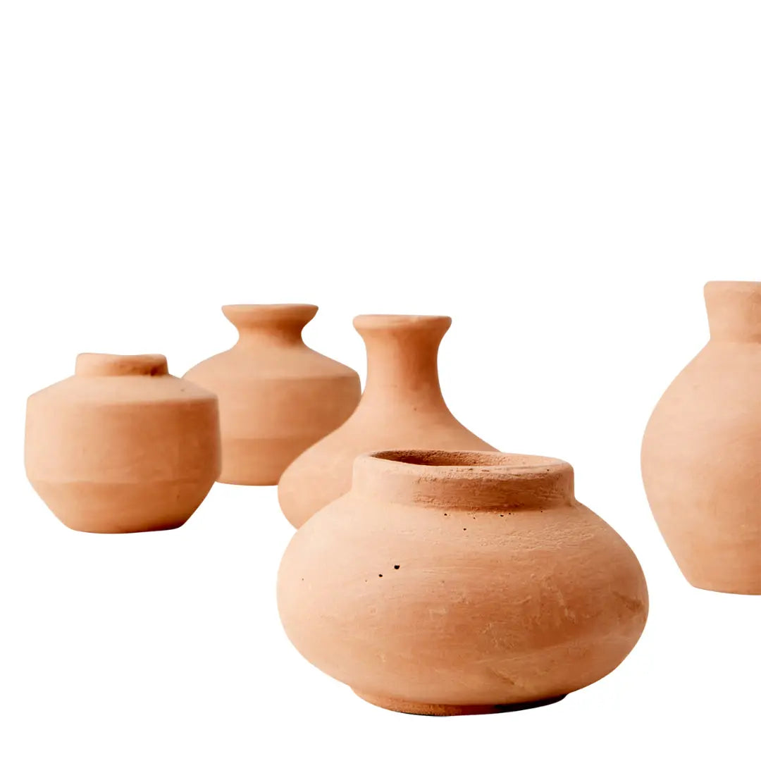 Σετ Διακοσμητικά Βάζα THEO | Χειροποίητα από Πηλό (6 τμχ) Phos & Gaia