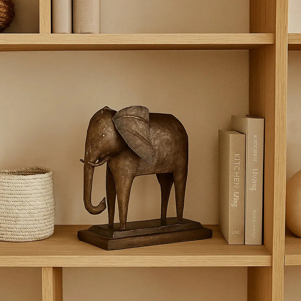 Διακοσμητικός Ελέφαντας | Ξύλινη & Μεταλλική Χειροποίητη Κατασκευή Phos & Gaia