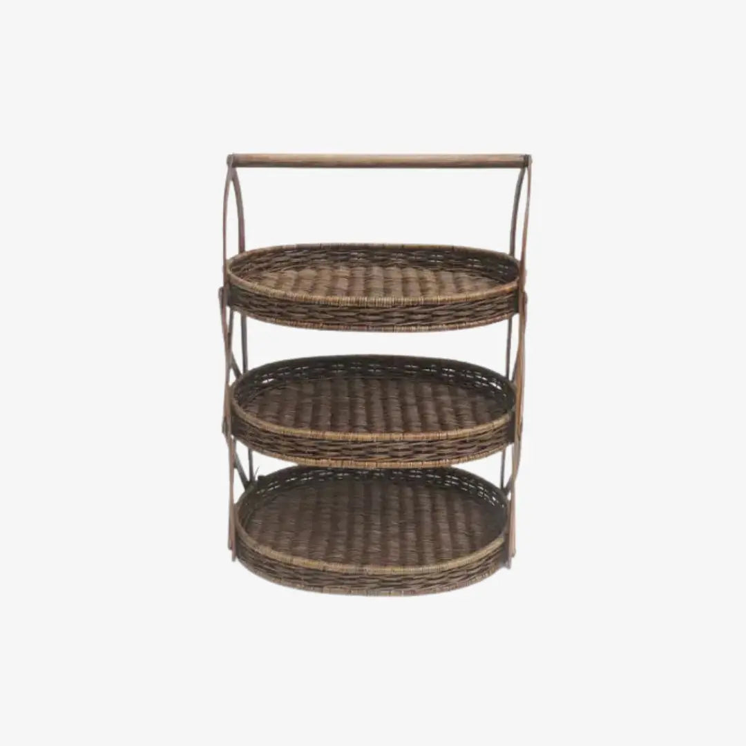 Δίσκος Σερβιρίσματος Τριών Επιπέδων | Από Φυσικό Ρατάν Phos & Gaia