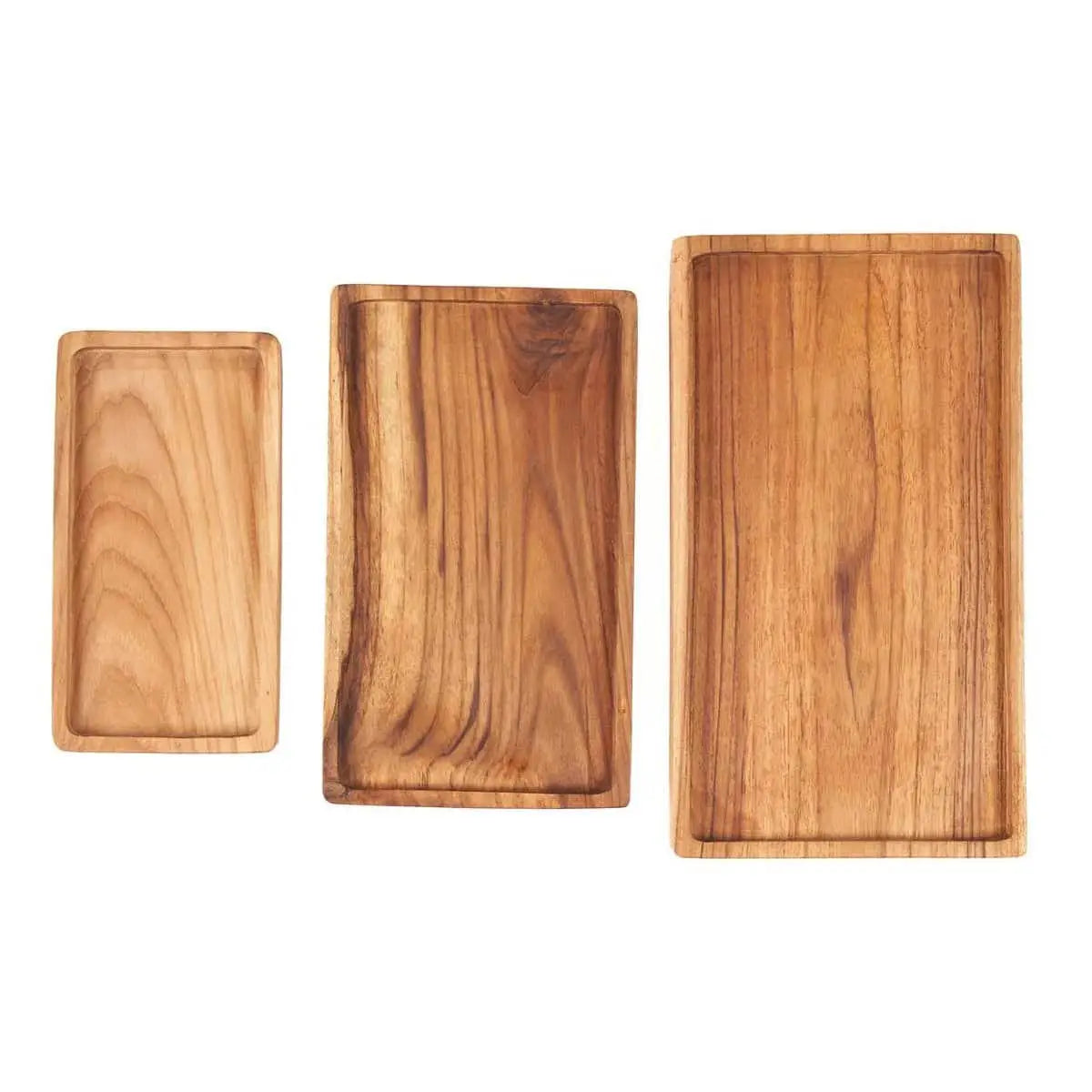 Σύγκριση 3 μεγεθών δίσκων Gormandize Small, Medium και Large από ξύλο teak - Phos & Gaia
