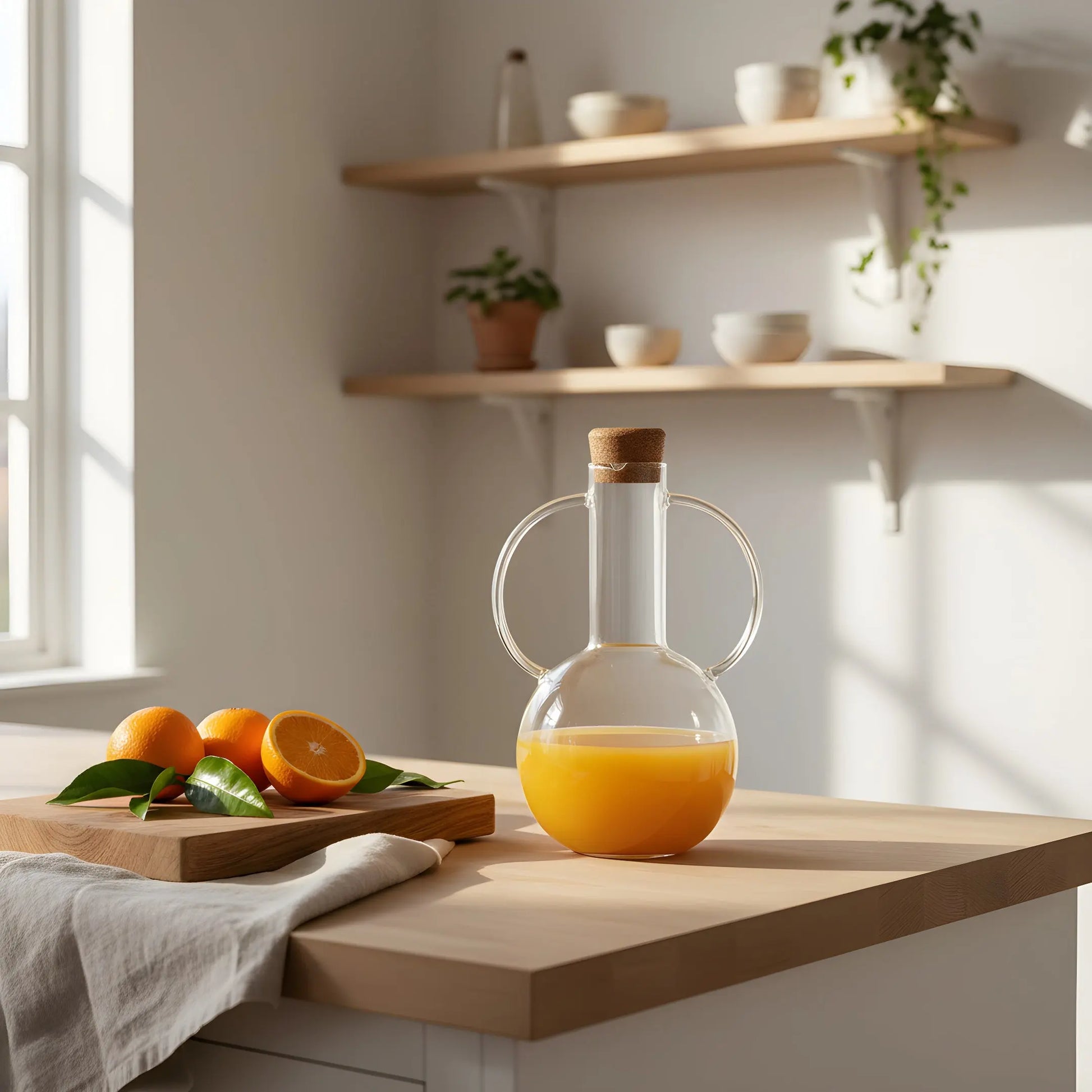 Γυάλινη Κανάτα JEKYLL | Με Καπάκι Από Φελλό Phos & Gaia