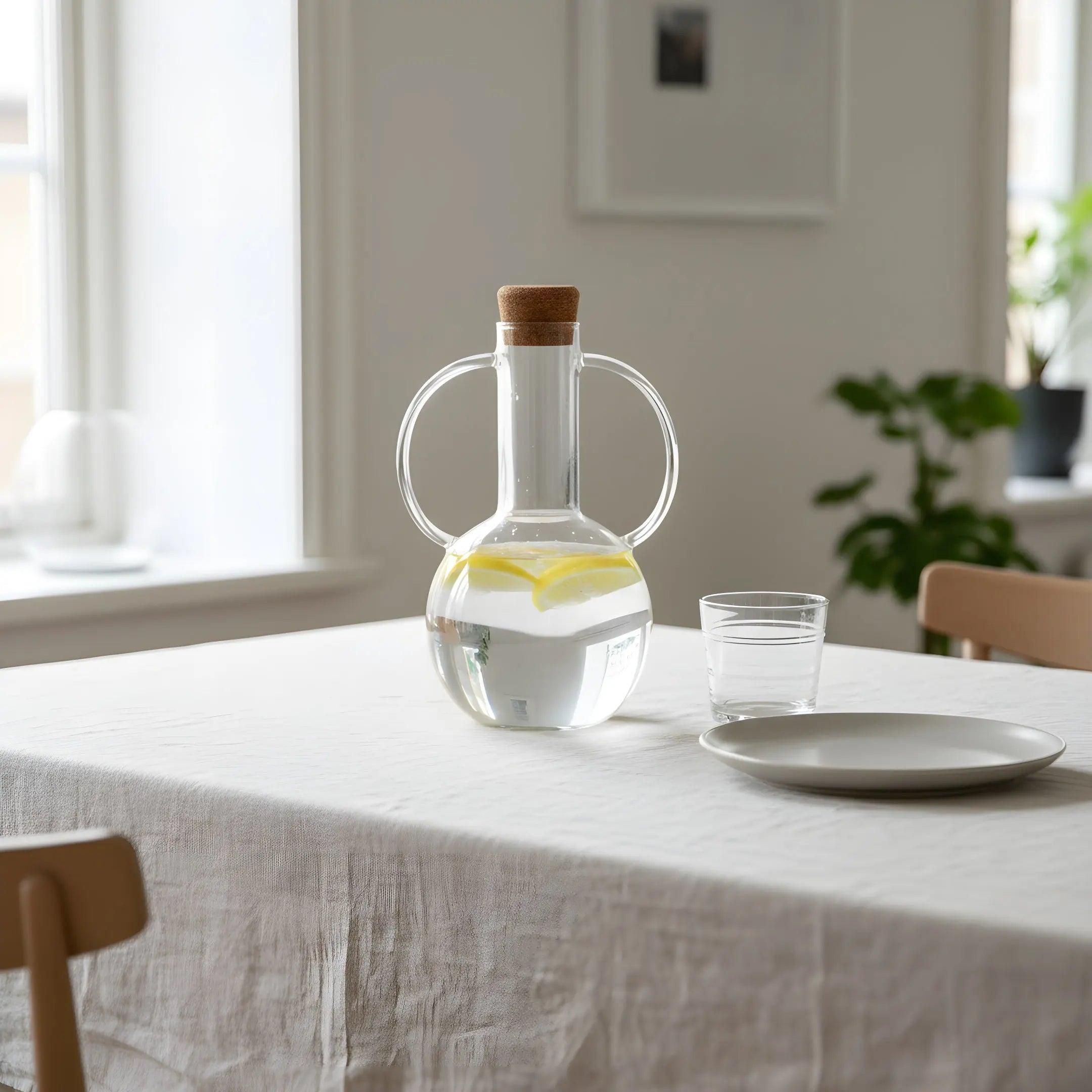 Γυάλινη Κανάτα JEKYLL | Με Καπάκι Από Φελλό Phos & Gaia