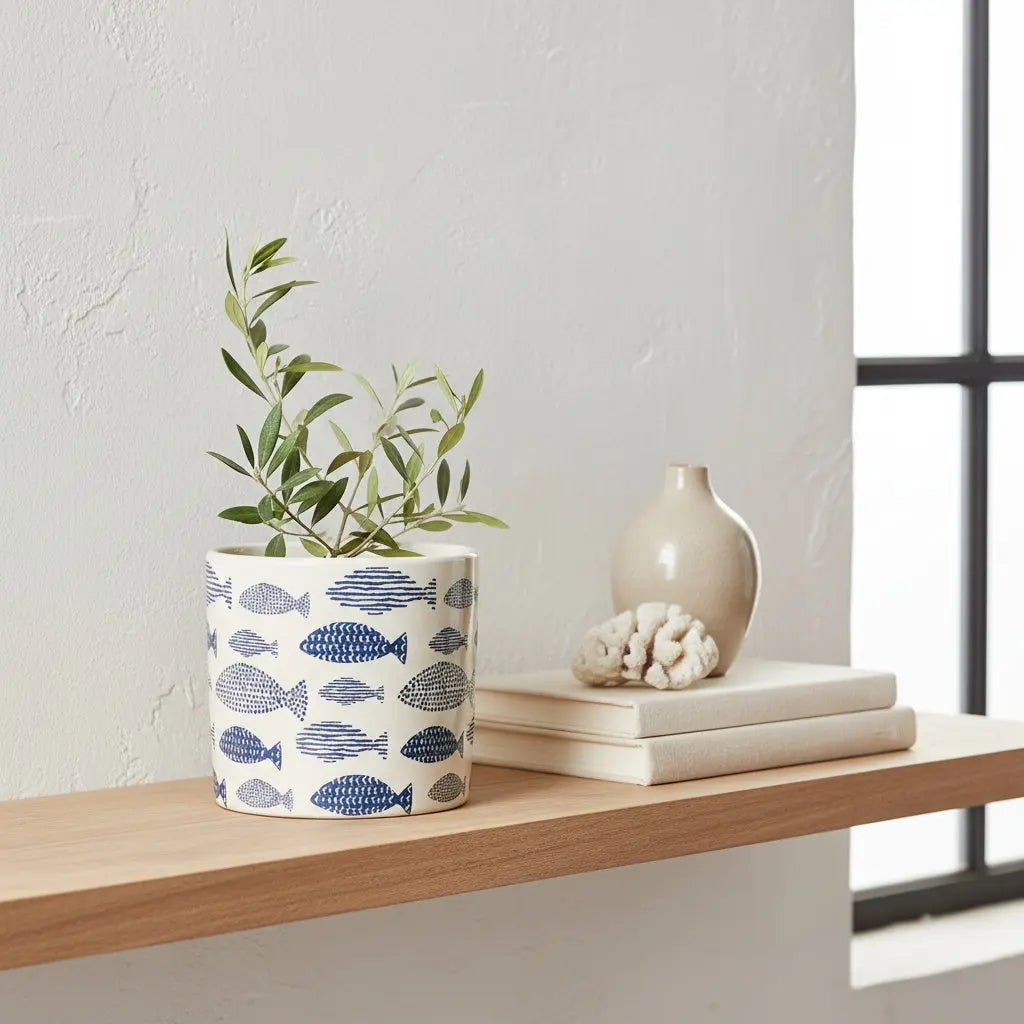 Κασπώ FISH | Κεραμικό Με Διακοσμητικό Μοτίβο Ψαριών Phos & Gaia