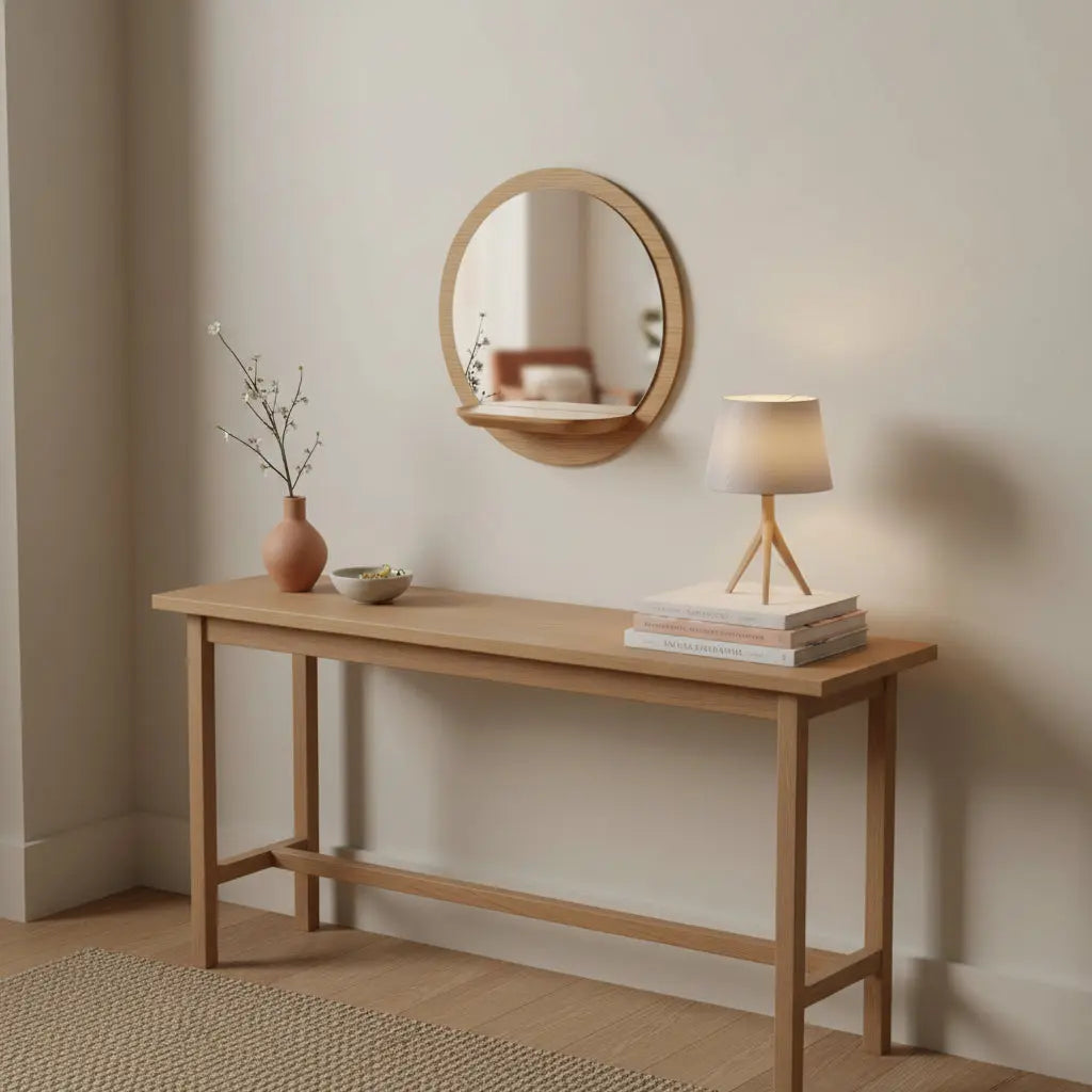 Καθρέφτης Τοίχου Sunrise | Με Ξύλινο Ράφι Phos & Gaia