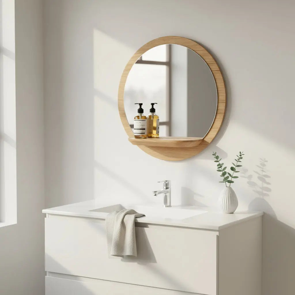 Καθρέφτης Τοίχου Sunrise | Με Ξύλινο Ράφι Phos & Gaia