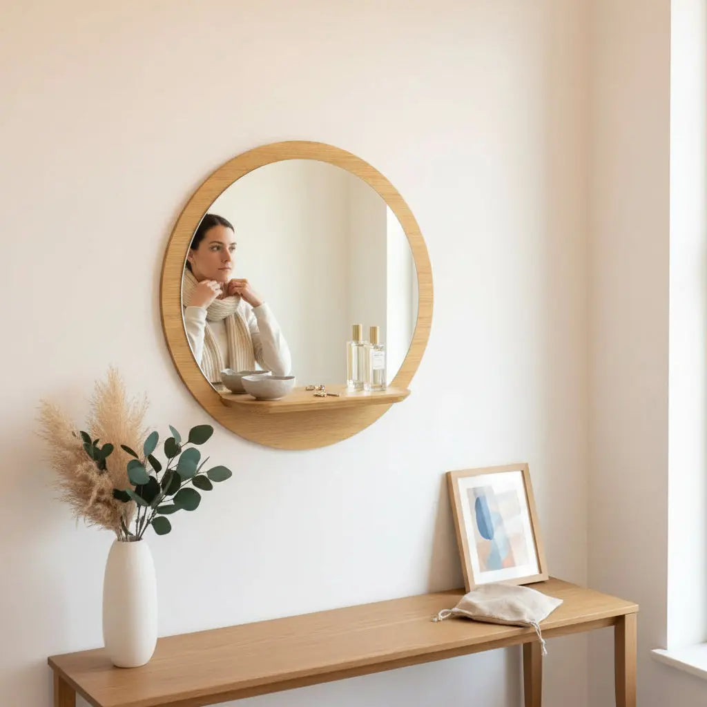 Καθρέφτης Τοίχου Sunrise | Με Ξύλινο Ράφι Phos & Gaia