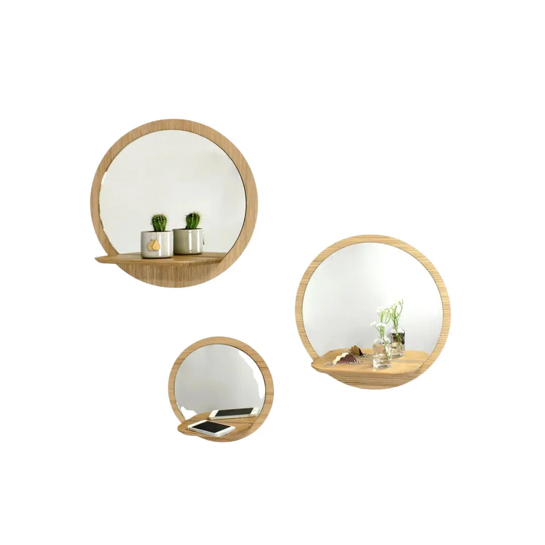 Καθρέφτης Τοίχου Sunrise | Με Ξύλινο Ράφι Phos & Gaia