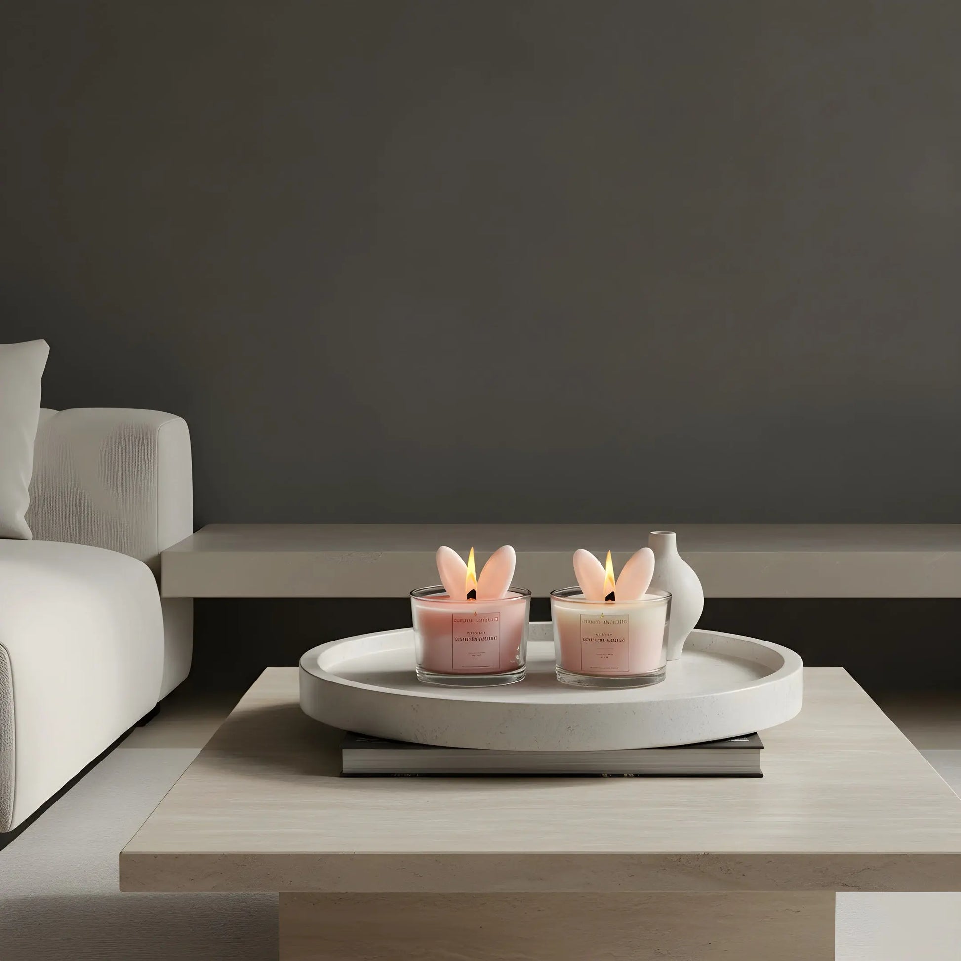 Σετ Αρωματικά Κεριά Bunny | Με Ξύλινο Φυτίλι (2 τμχ) Phos & Gaia