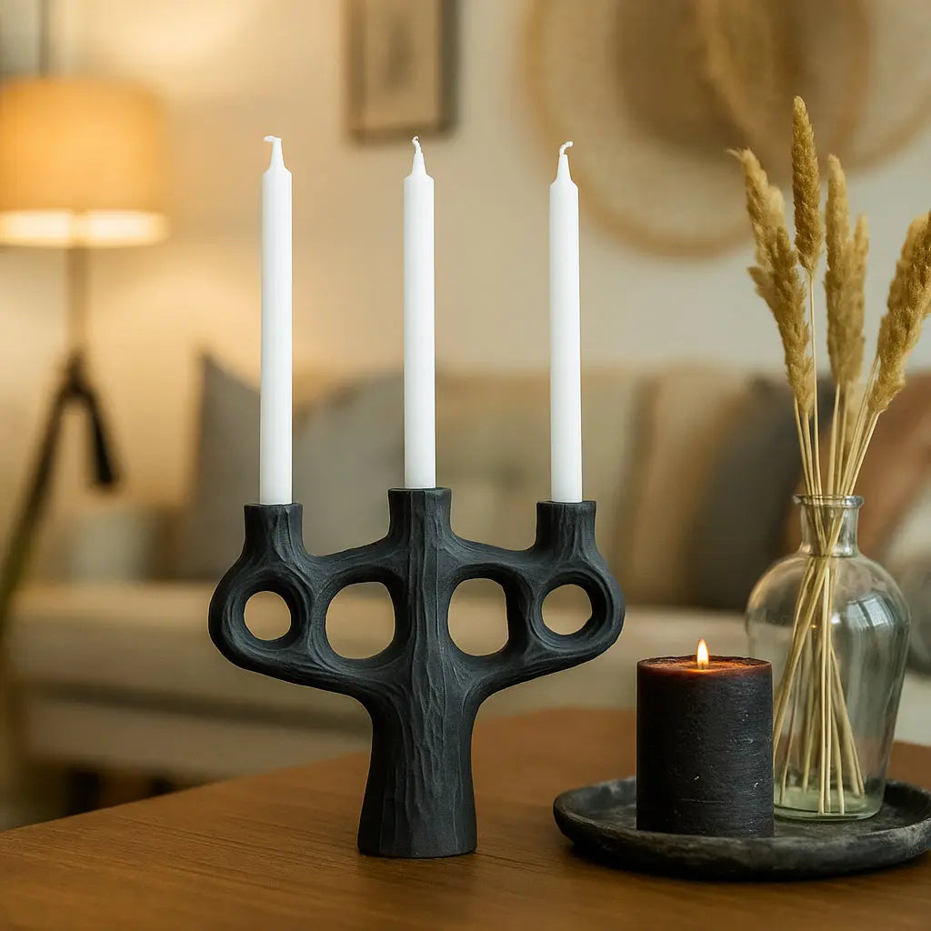 Κηροπήγιο Elis | Από Ορυκτό Υλικό με Γλυπτική Μορφή Phos & Gaia