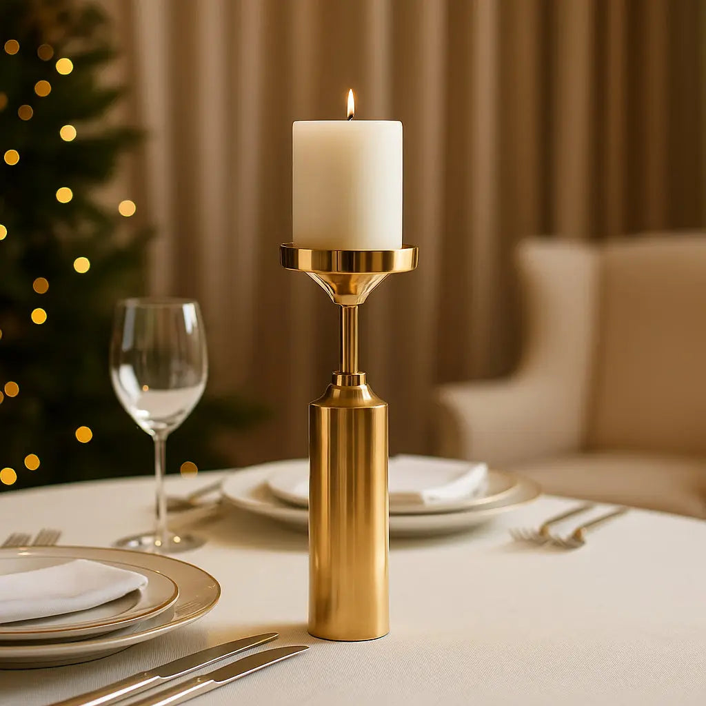 Κηροπήγιο Muno | Μεταλλικό με Κομψό Κυλινδρικό Σχέδιο Phos & Gaia