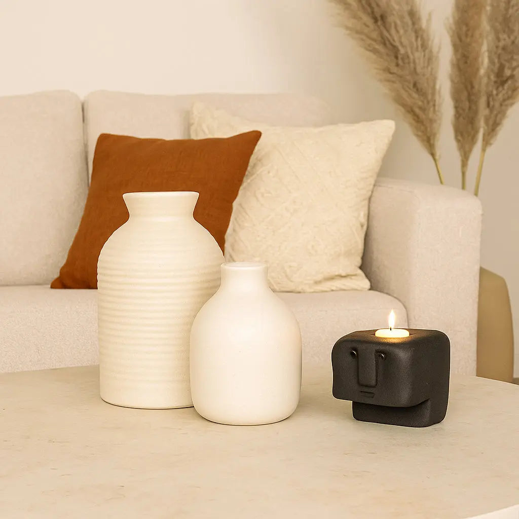 Κηροπήγιο Nyam | Χειροποίητο με Γλυπτική Μορφή Phos & Gaia