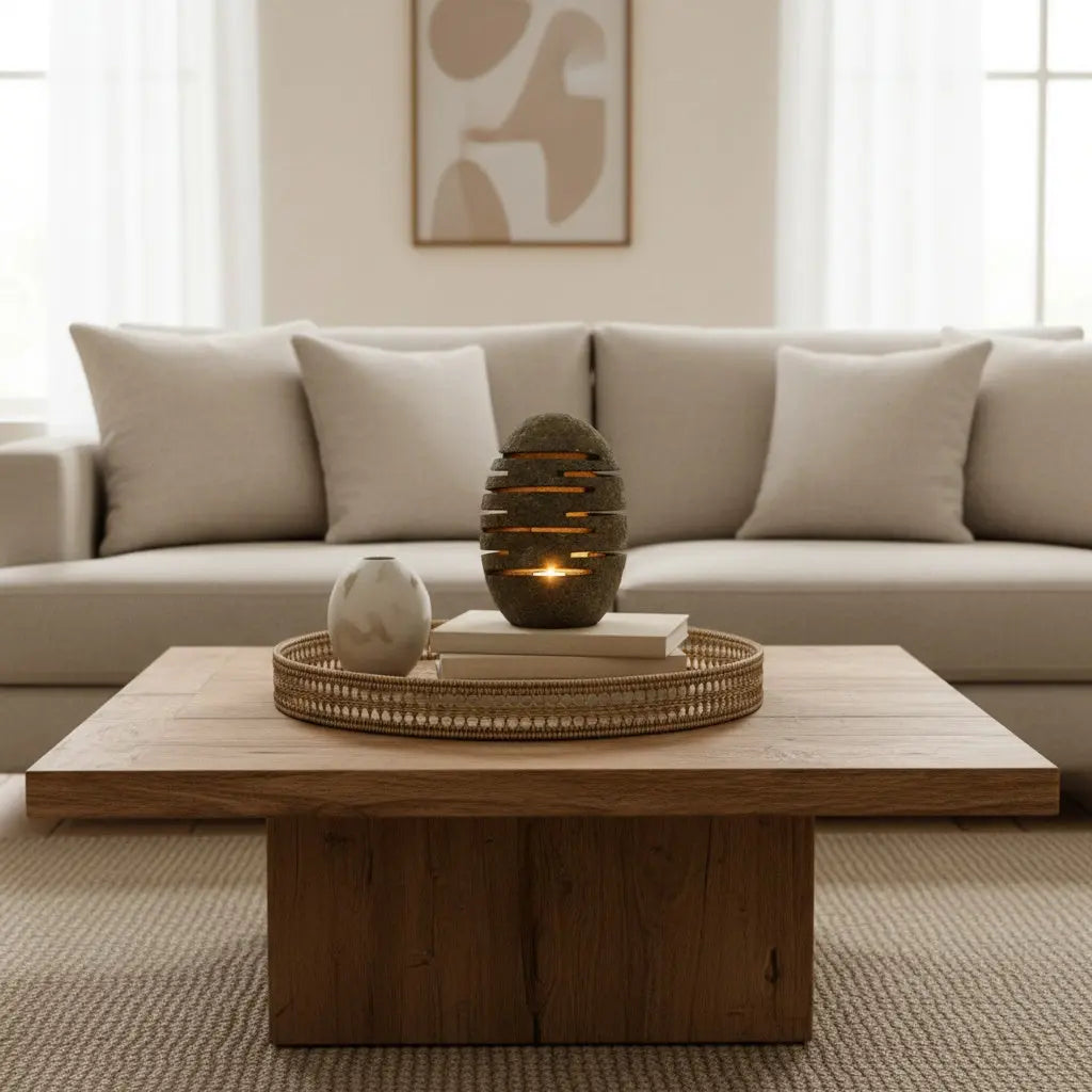 Κηροπήγιο Riverstone | Από Φυσική Πέτρα Ποταμού Phos & Gaia