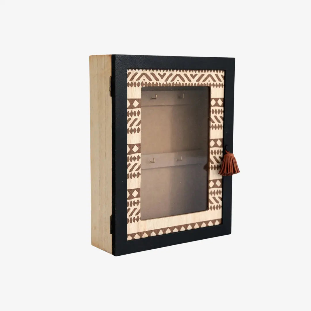 Κλειδοθήκη Africa | Χειροποίητη απο Φυσικό Ξύλο Με Γυάλινη Πόρτα Phos & Gaia