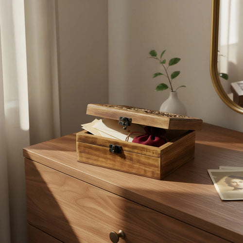 Ξύλινο Κουτί Αποθήκευσης | Χειροποίητο Με Δέντρο Ζωής Phos & Gaia