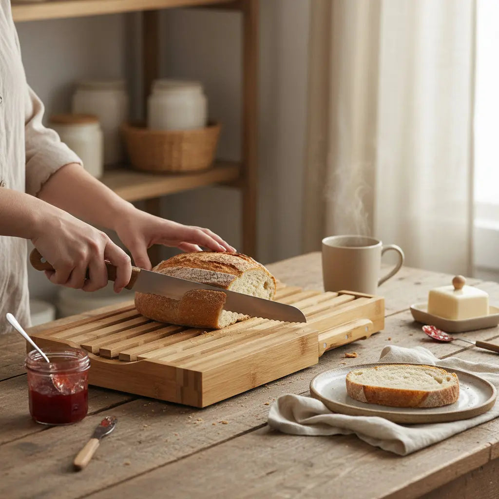 Ξύλο Κοπής Ψωμιού | Από Bamboo με Μαχαίρι Phos & Gaia