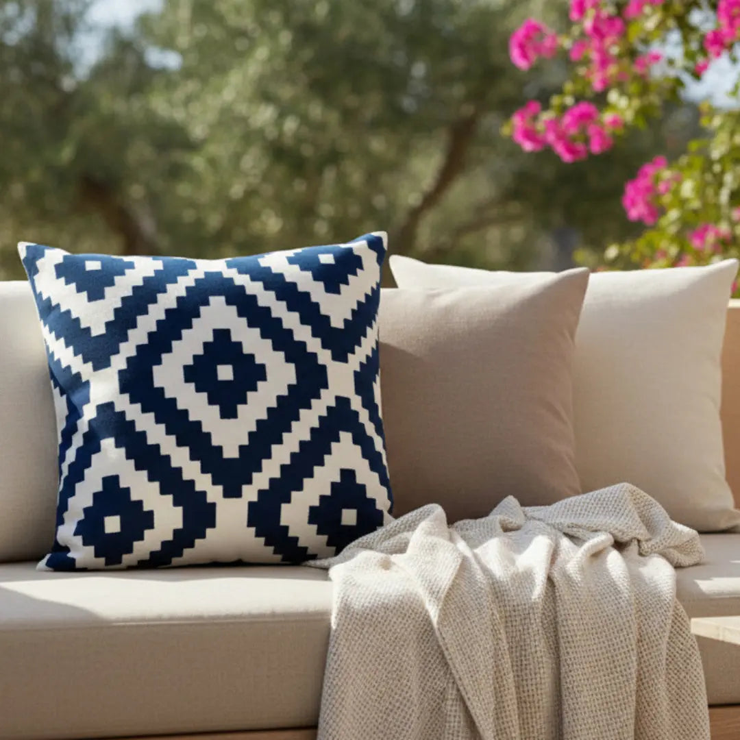 Μαξιλάρι Rhodes 50x50 | Με Γεωμετρικό Ανάγλυφο Μοτίβο Phos & Gaia