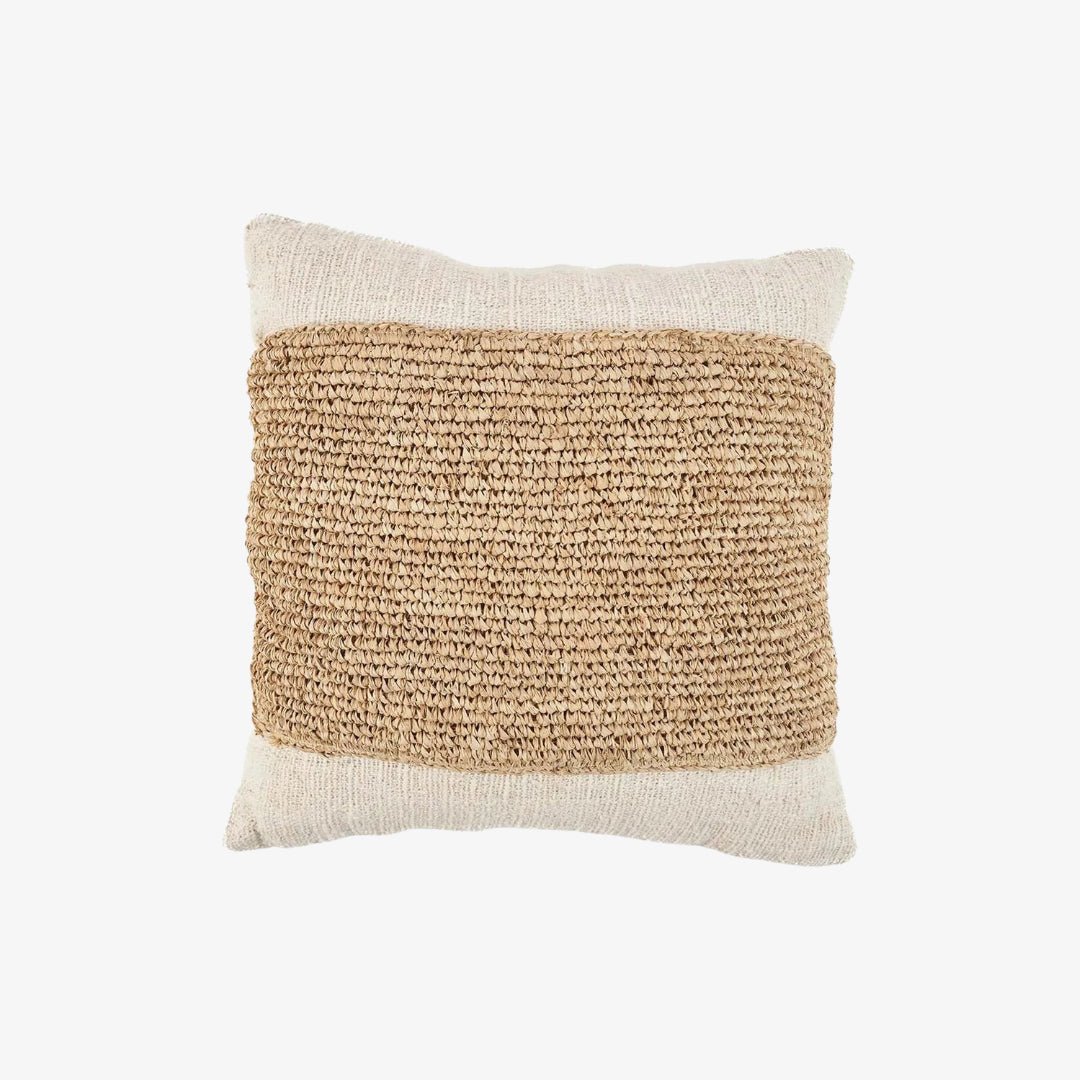 Μαξιλαροθήκη Raffia Stamp | Από Βαμβάκι & Ραφία με Ανάγλυφη Πλέξη - Phos & Gaia
