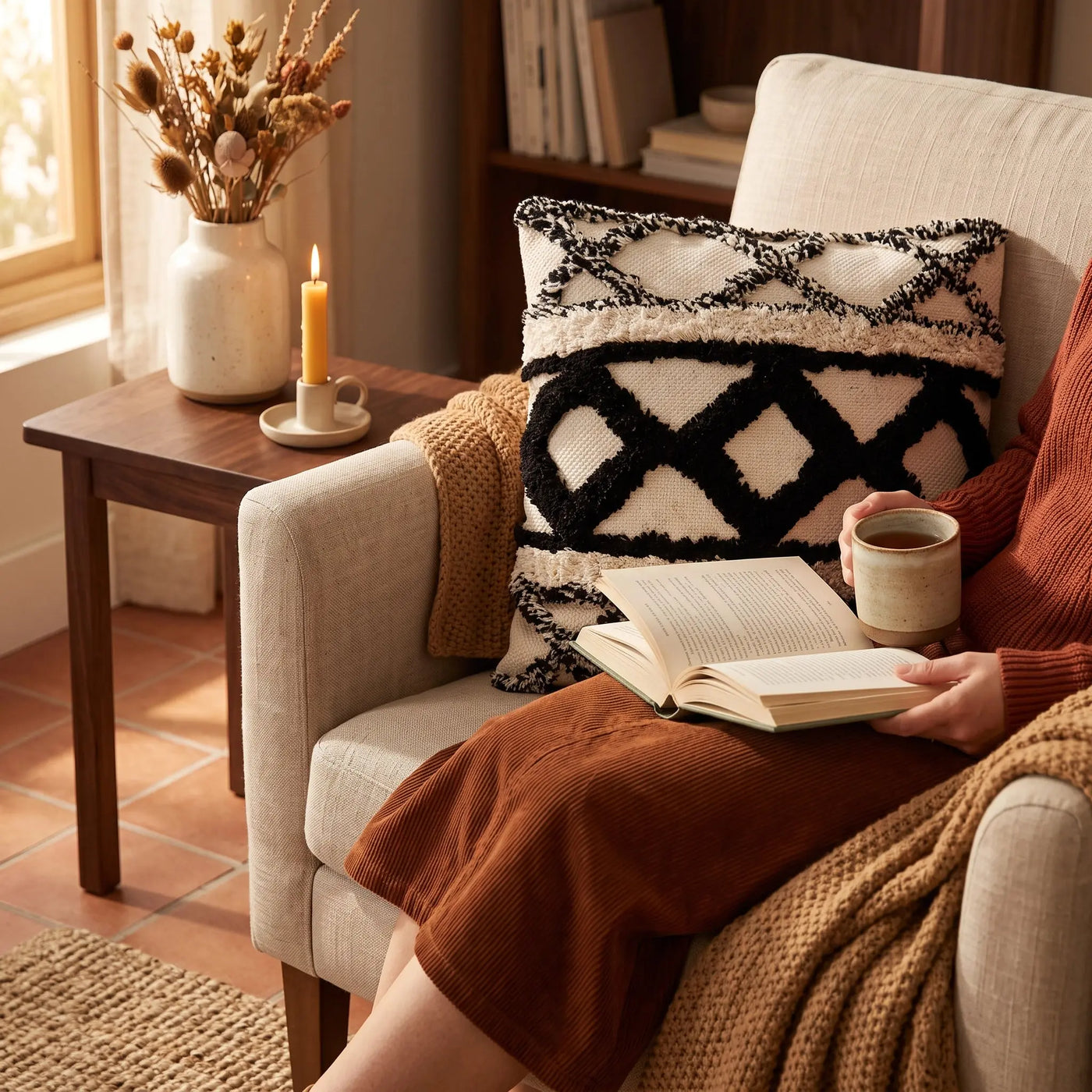Μαξιλαροθήκη Scandi Boho 40x40 | Με Ανάγλυφη Υφή Phos & Gaia