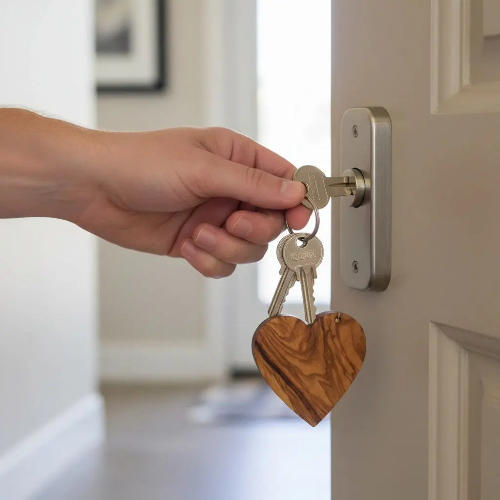 Μπρελόκ Καρδιά | Χειροποίητο από Ξύλο Ελιάς Phos & Gaia