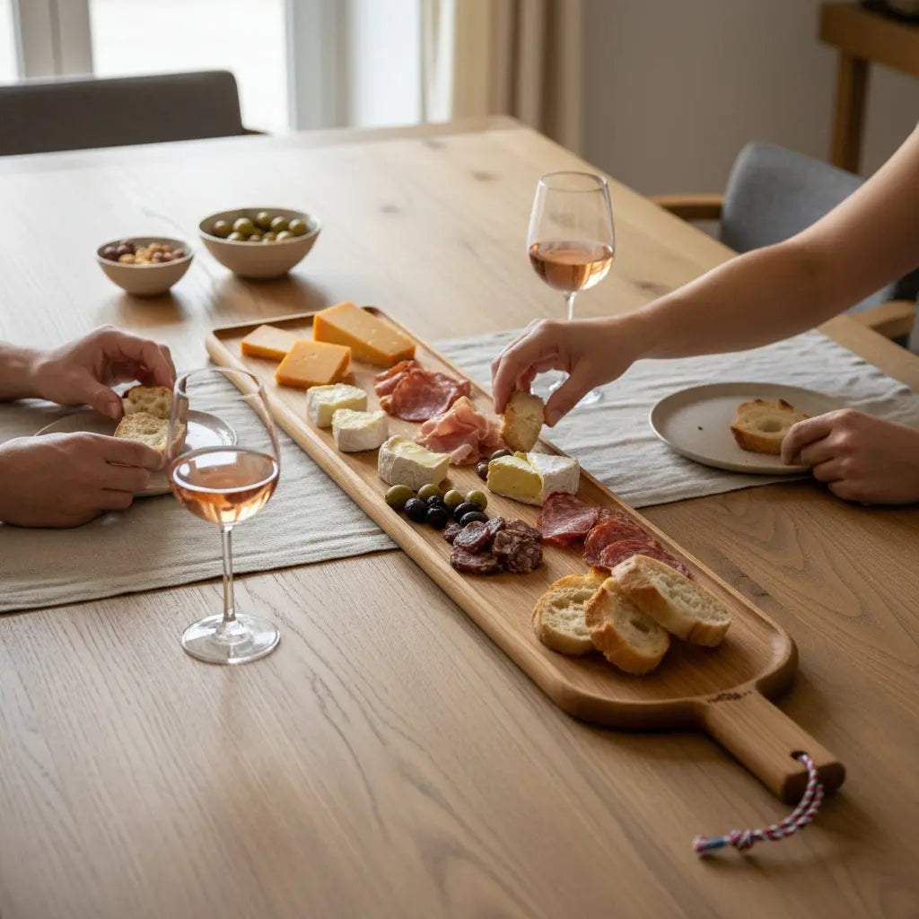 Ξύλινη Πιατέλα Σερβιρίσματος | Μακρόστενη Από Γαλλική Δρυ Phos & Gaia