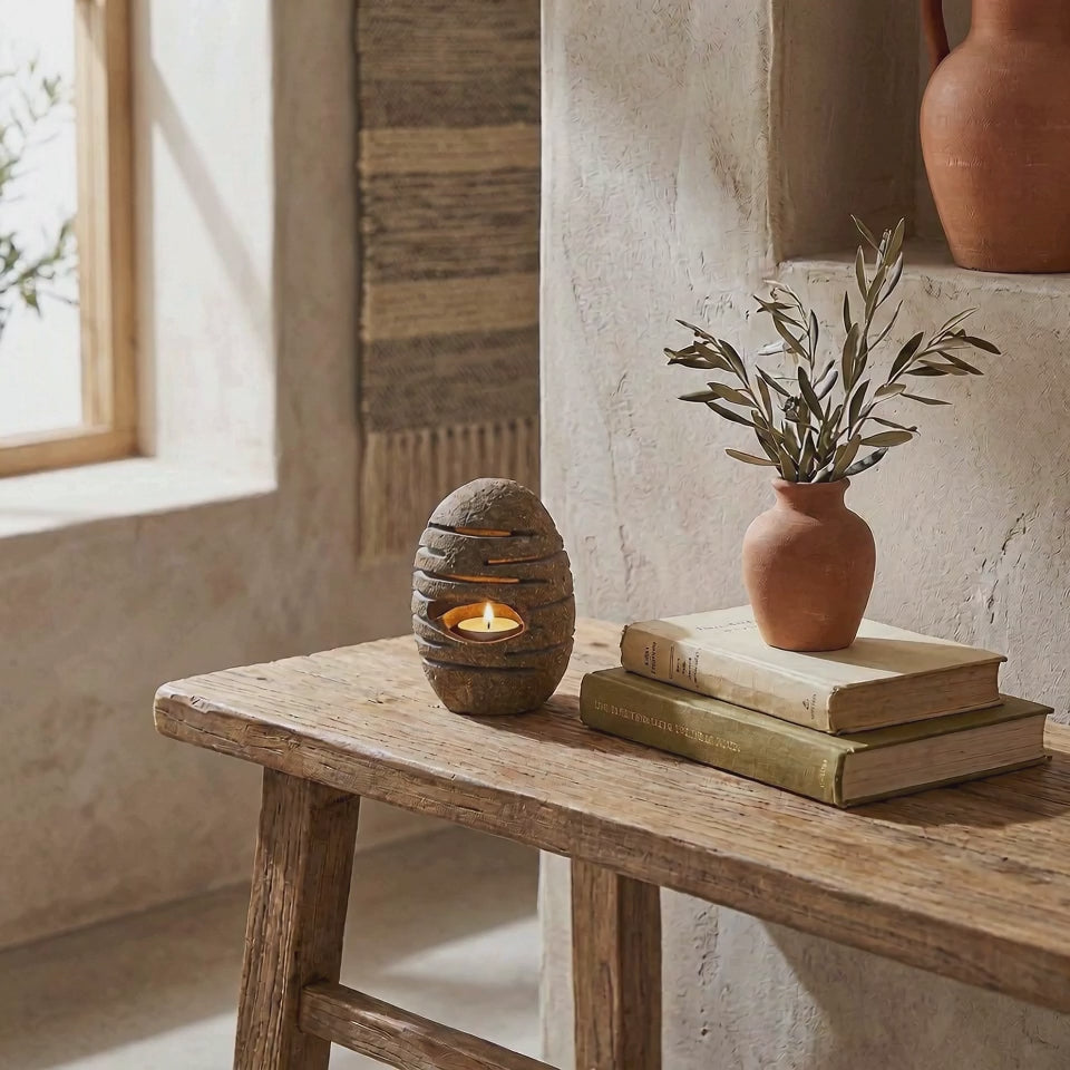 Κηροπήγιο Riverstone | Από Φυσική Πέτρα Ποταμού