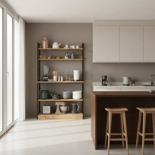 Ραφιέρα Κουζίνας | Με Ξύλινα Ράφια & Μεταλλικό Σκελετό Phos & Gaia