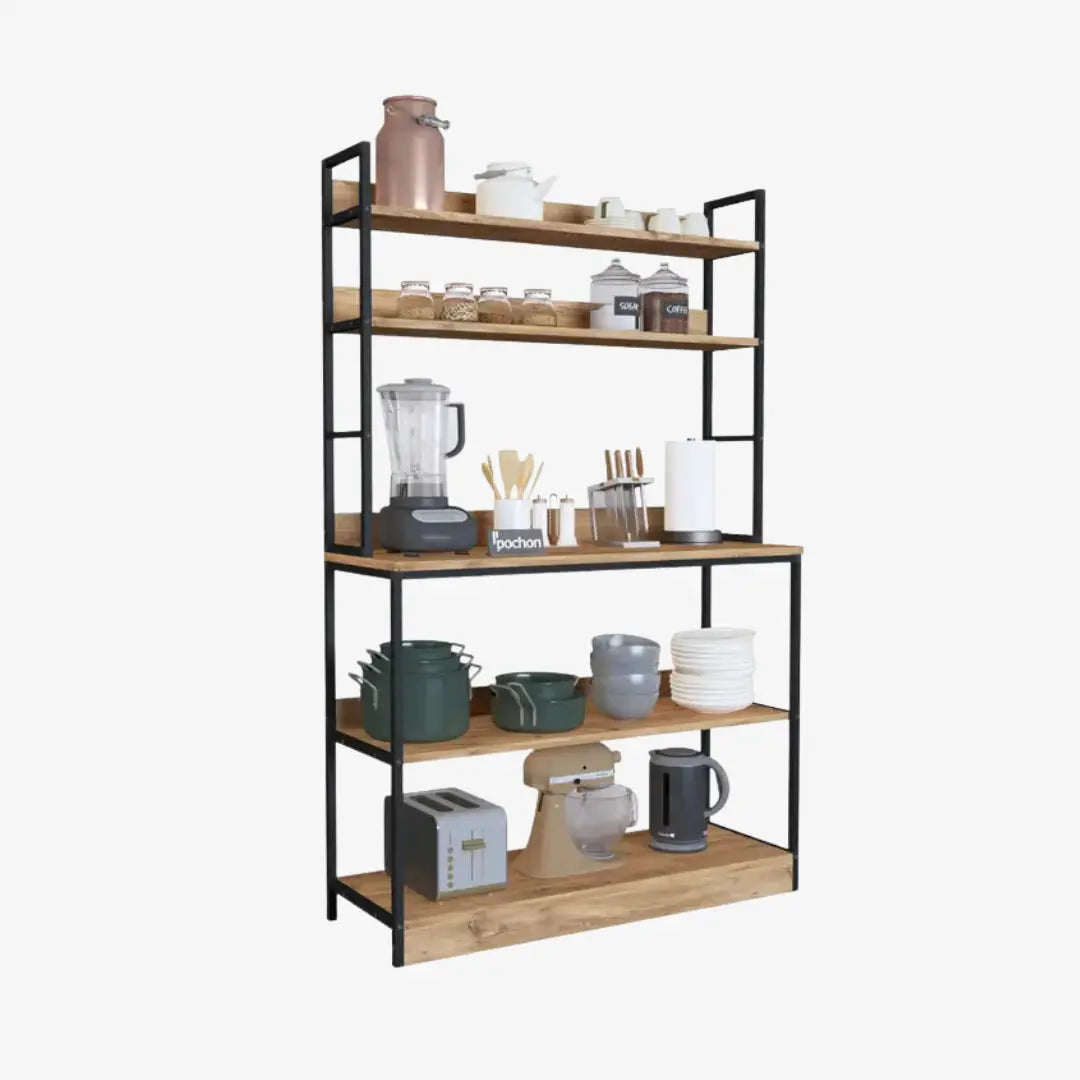 Ραφιέρα Κουζίνας | Με Ξύλινα Ράφια & Μεταλλικό Σκελετό Phos & Gaia