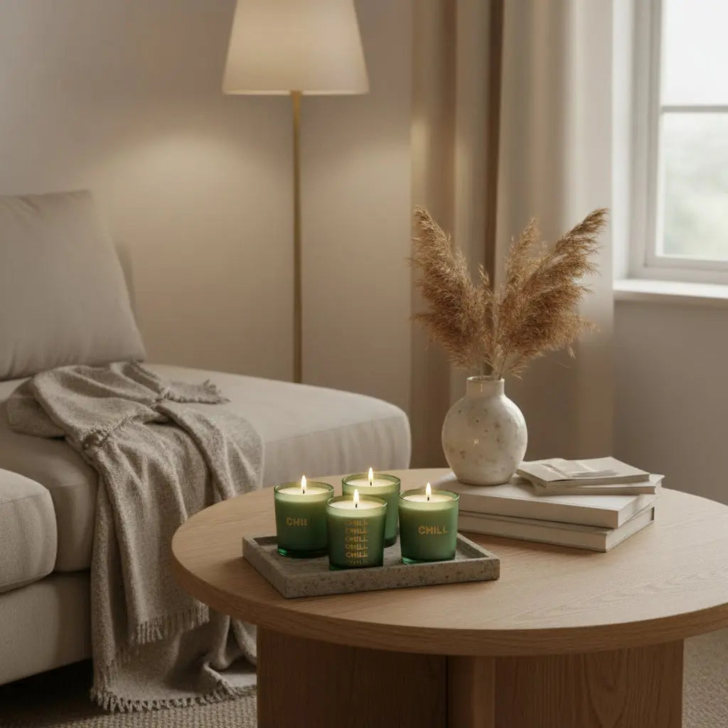 Αρωματικά Κεριά CHILL | Με άρωμα αμυγδάλου (4 τμχ) Phos & Gaia