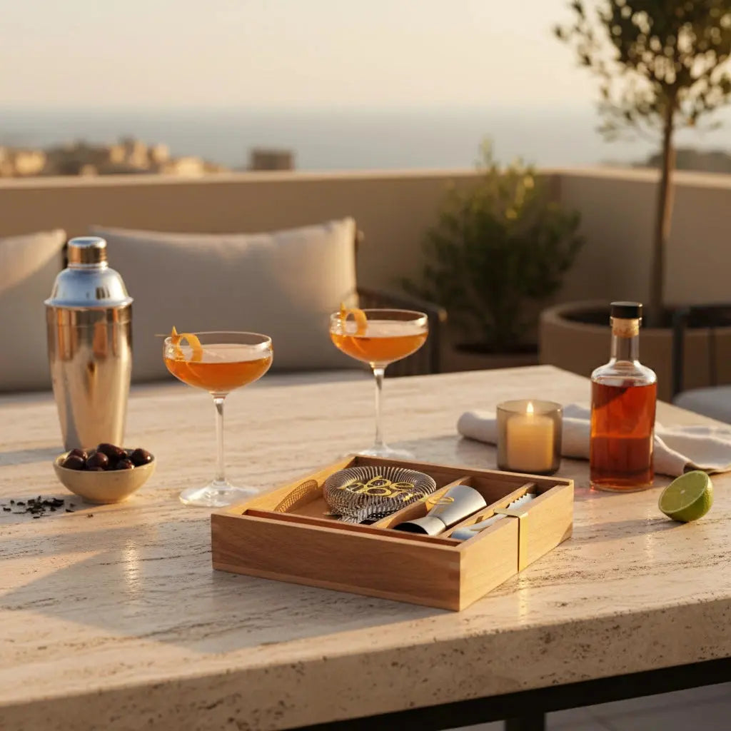 Σετ Εργαλείων Cocktail | Σε Ξύλινη Θήκη Δώρου Phos & Gaia
