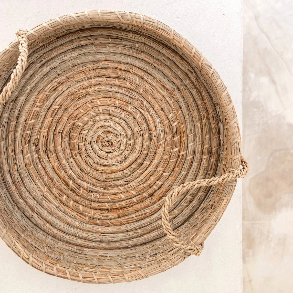 Σετ 2 Δίσκων Pintu | Χειροποίητοι από Θαλάσσιο Φύκι με Στρογγυλή Πλέξη - Phos & Gaia