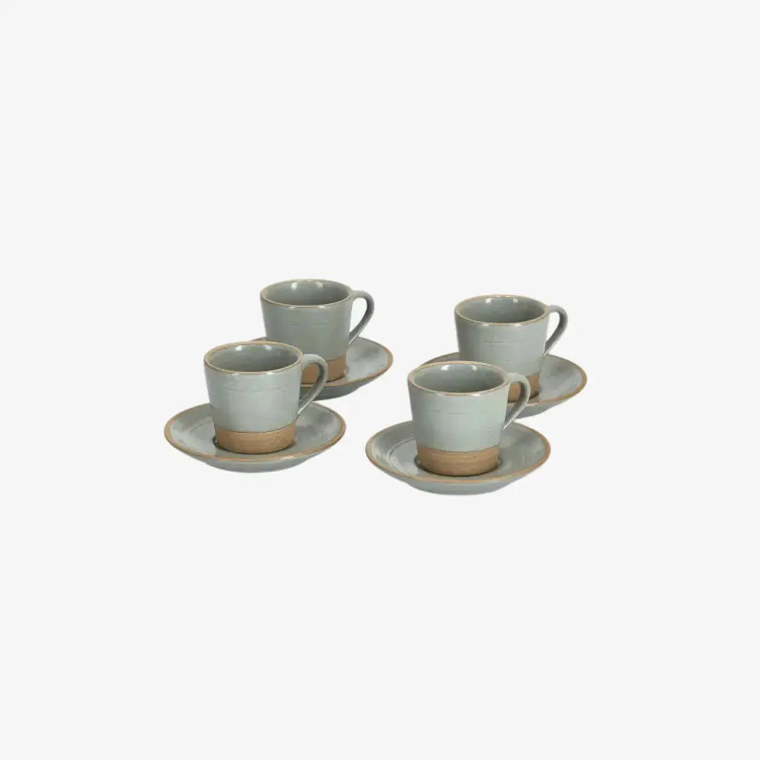 Σετ 8 τεμαχίων φλιτζανάκια espresso stoneware με πιατάκια - Phos & Gaia