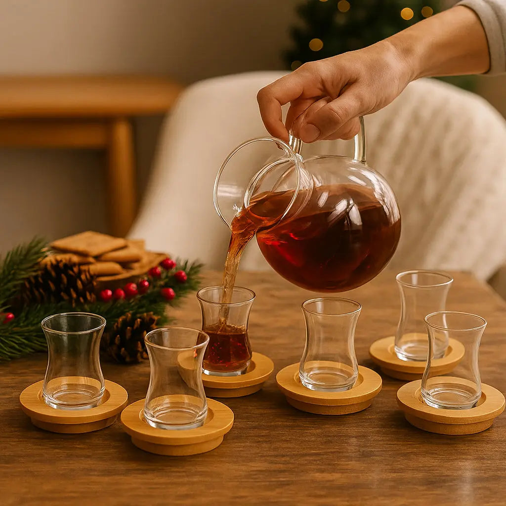 Σετ Φλιτζάνια Τσαγιού | Με Ξύλινα Πιατάκια (6 τμχ) Phos & Gaia