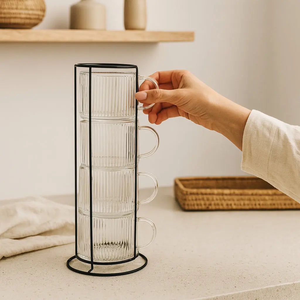 Σετ Κούπες PETER | Με Μεταλλική Βάση (4 τμχ) Phos & Gaia