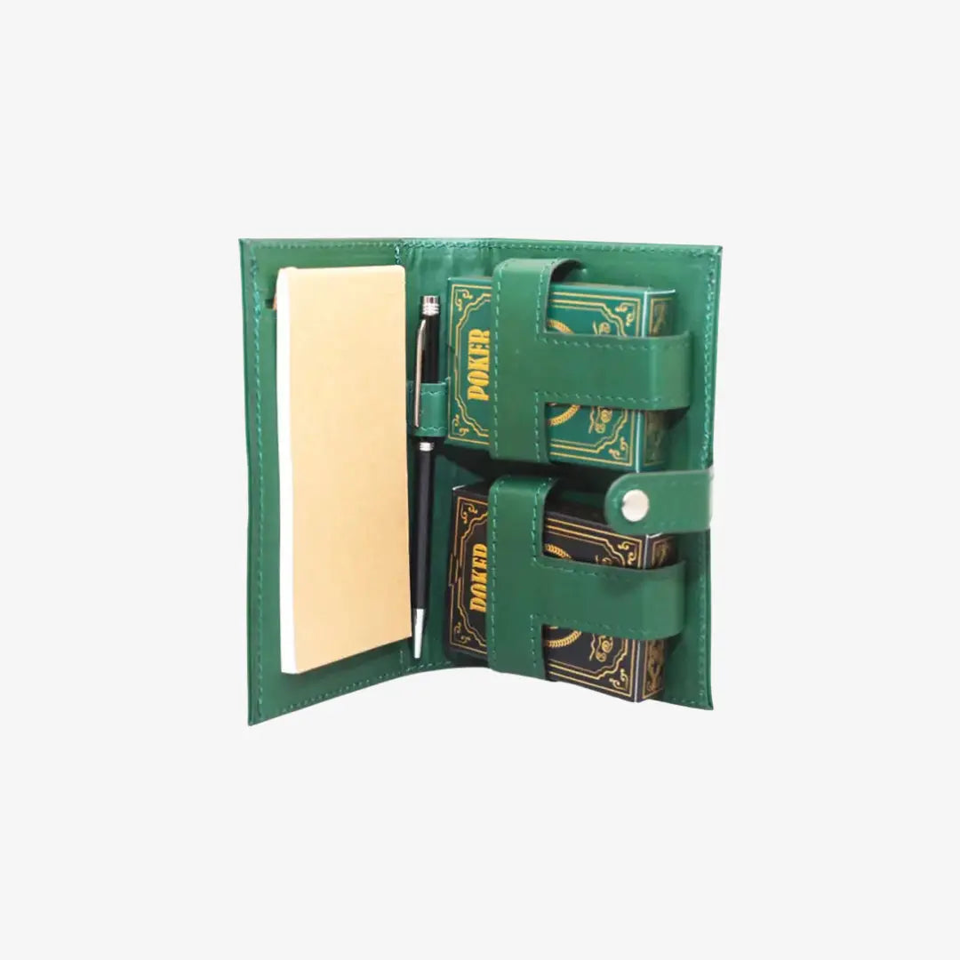 Σετ Πόκερ | Με 2 Τράπουλες Σε Δερμάτινη Θήκη Phos & Gaia