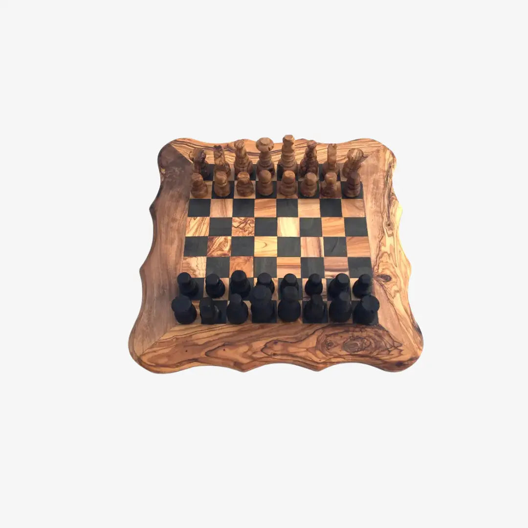 Σετ Σκάκι | Χειροποίητο Από Φυσικό Ξύλο Ελιάς Phos & Gaia