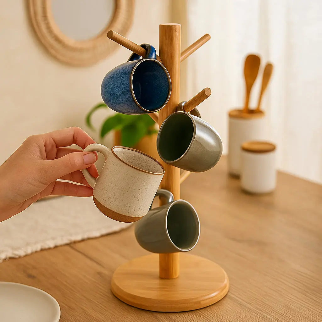 Σταντ για Κούπες | Από Μπαμπού με 6 Θέσεις Phos & Gaia