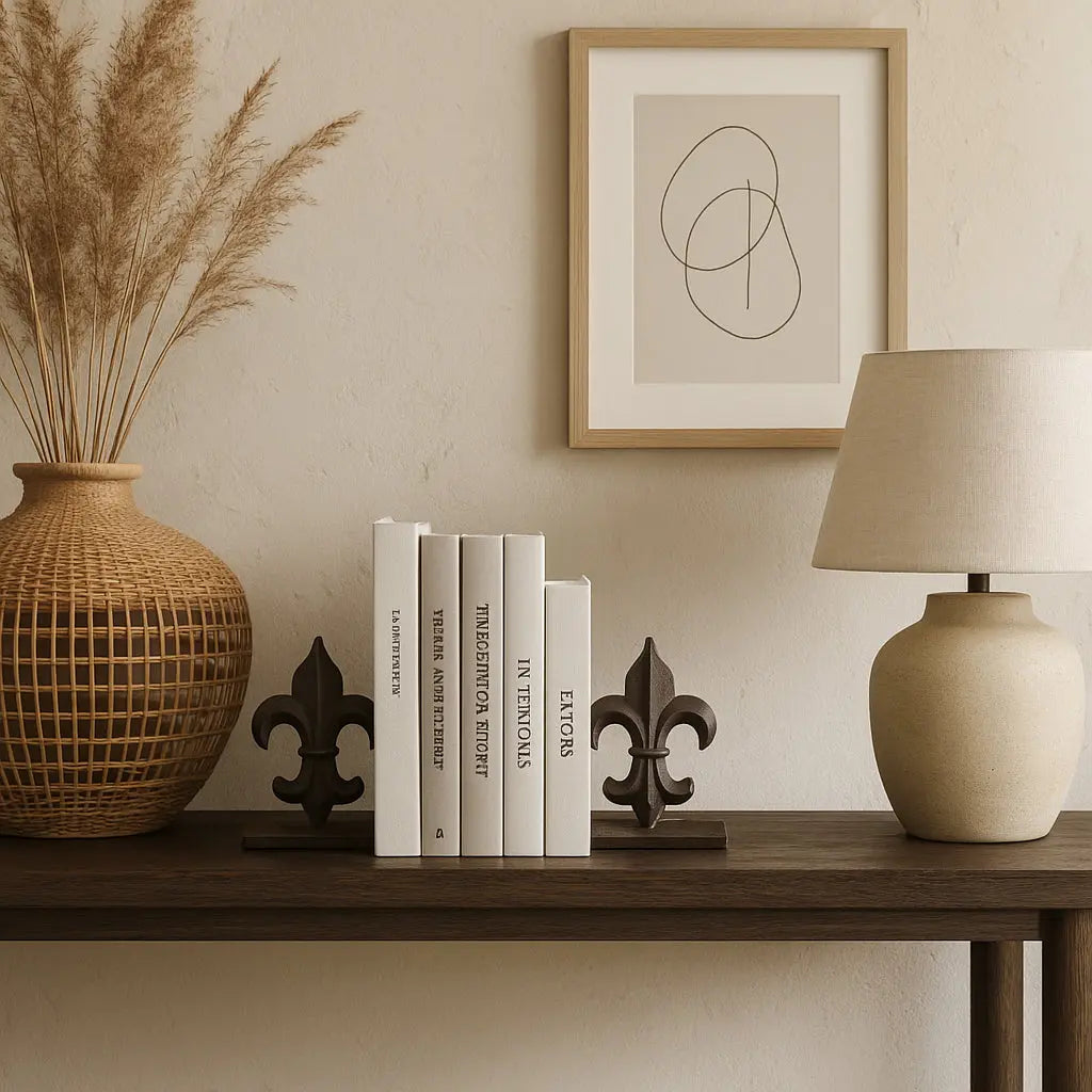 Στηρίγματα Βιβλίων Fleur | Μεταλλικό με Σχέδιο (2 τμχ) Phos & Gaia