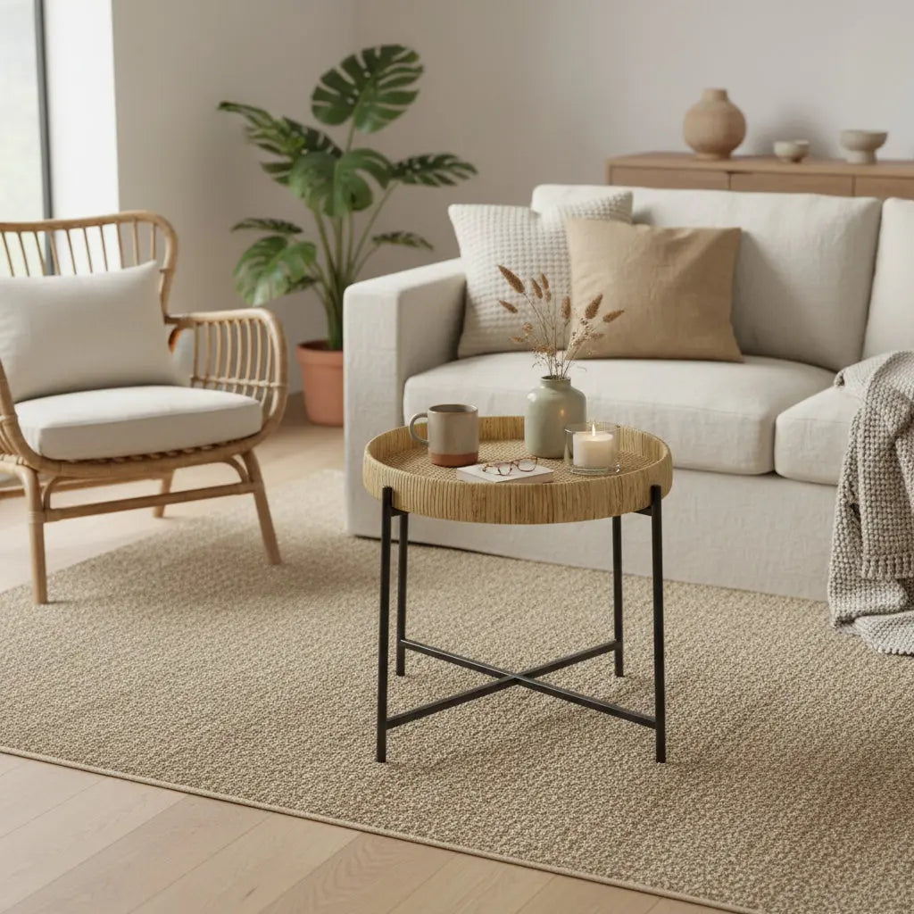 Βοηθητικό Τραπεζάκι Vero | Πτυσσόμενο με Μεταλλική Βάση & Σχοινί Phos & Gaia