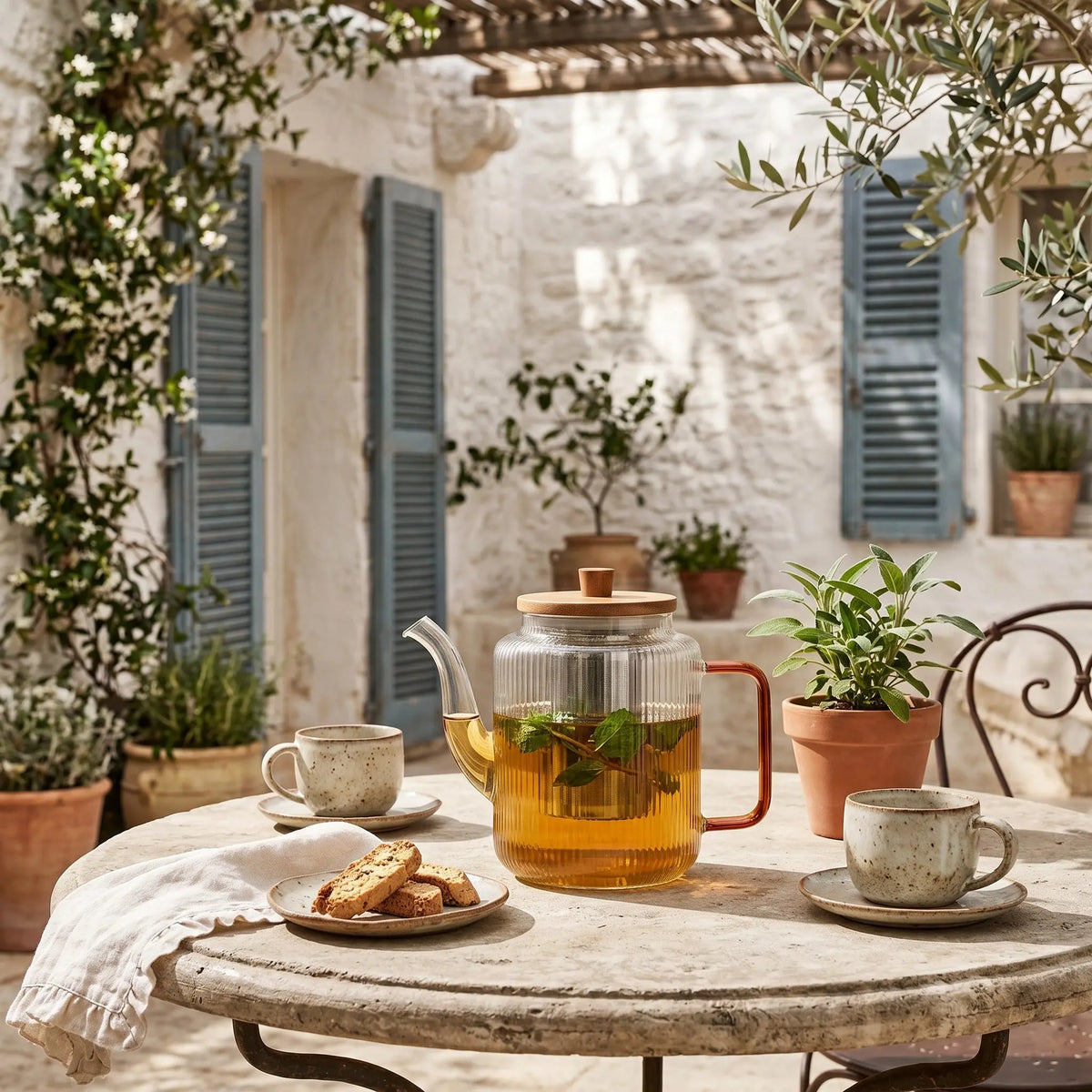 Γυάλινη Τσαγιέρα | Με Ανοξείδωτο Φίλτρο (1.2L) Phos & Gaia