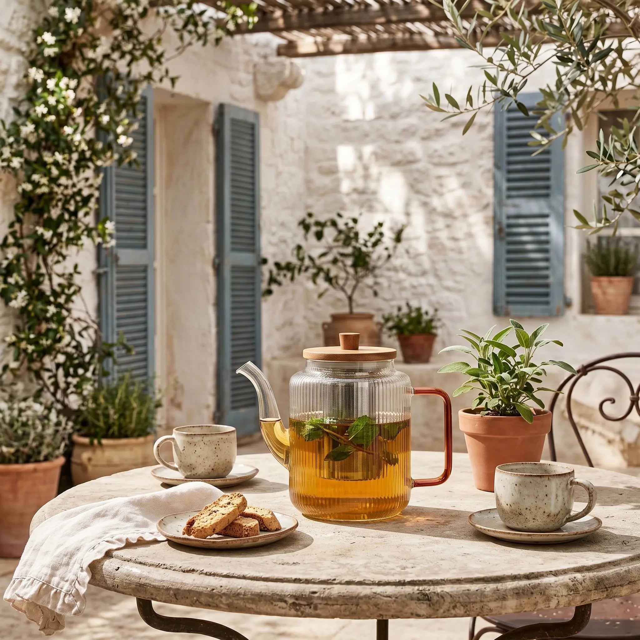 Γυάλινη Τσαγιέρα | Με Ανοξείδωτο Φίλτρο (1.2L) Phos & Gaia