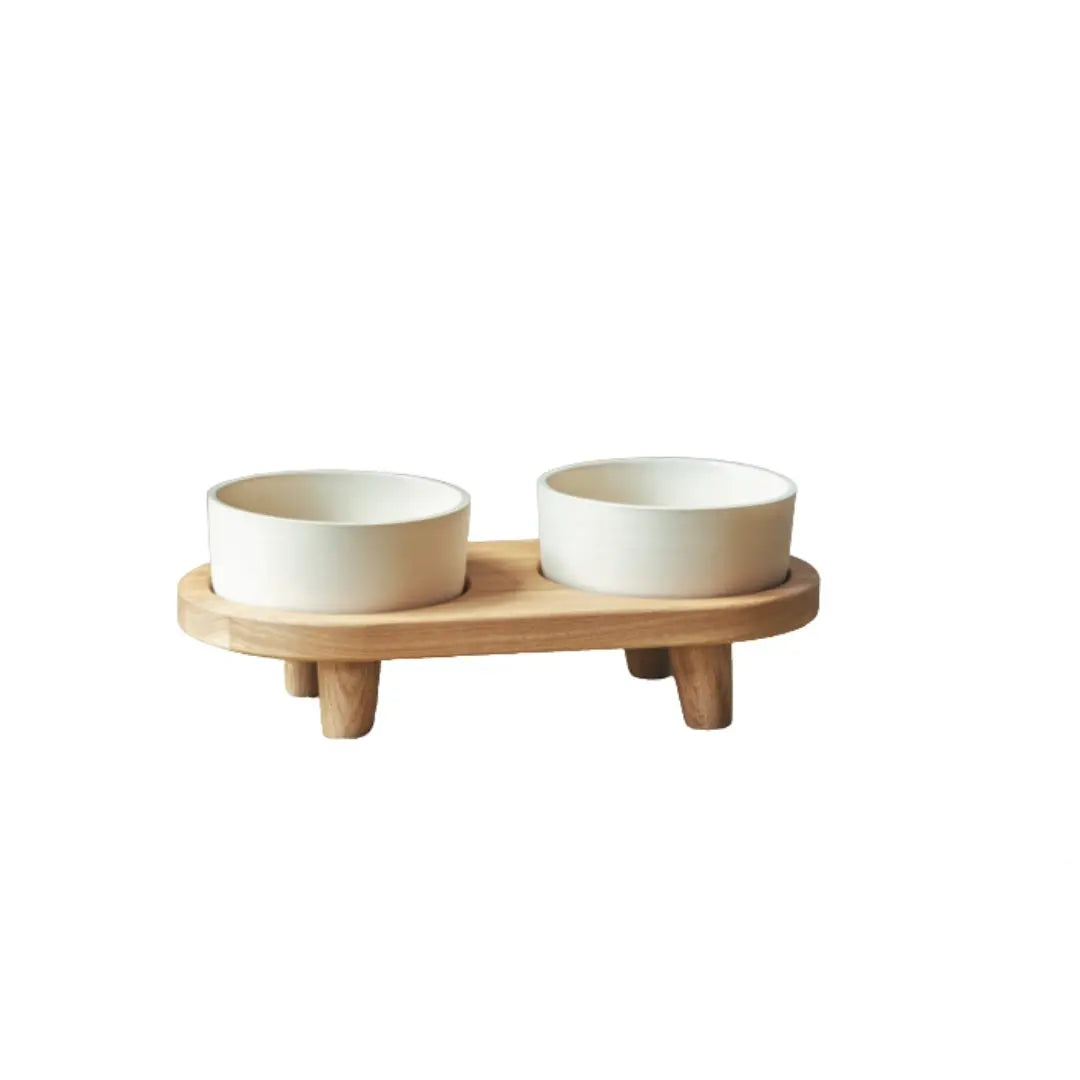 Βάση Μπολ Κατοικιδίου Ava | Από Δρυ με Ανυψωμένο Σχεδιασμό Phos & Gaia