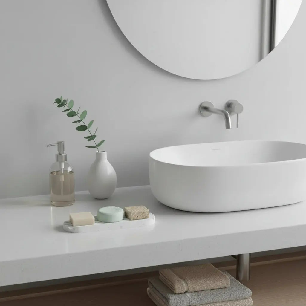 Βάση Τριών Σαπουνιών | Χειροποίητη Με Μαρμάρινη Όψη Phos & Gaia