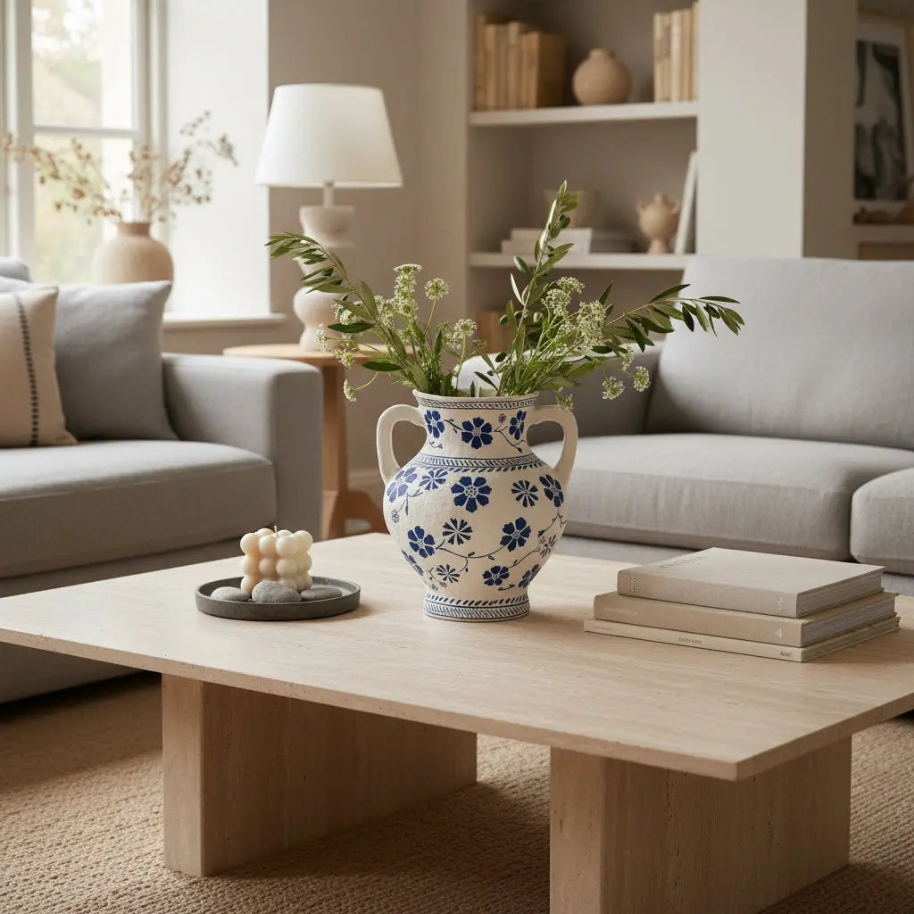 Χειροποίητο Βάζο Angus | Με Ζωγραφιστό Σχέδιο Phos & Gaia