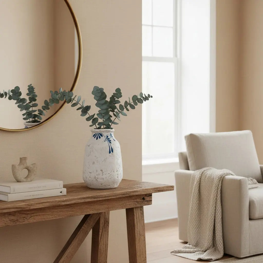 Βάζο ANGUS | Χειροποίητο Με Ζωγραφιστό Μοτίβο Phos & Gaia