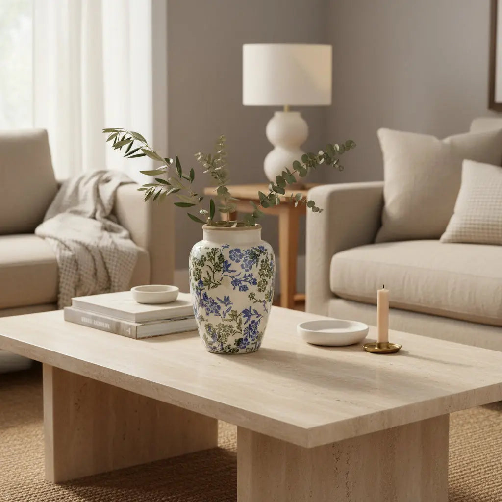 Κεραμικό Βάζο Anita | Με Σχέδιο Λουλουδιών Phos & Gaia